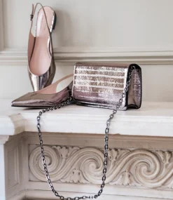 Nyx Evening Bag In Pewter Eel