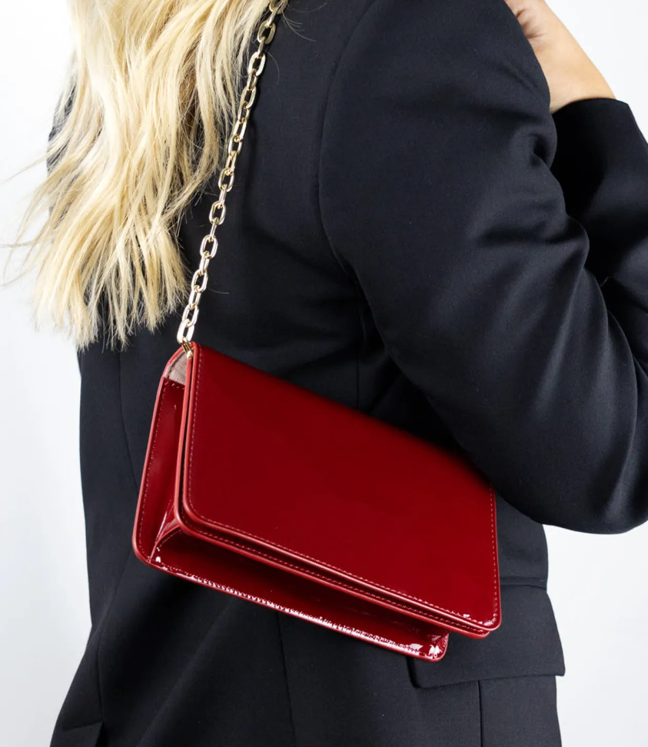 Nyx Evening Bag In Ruby Patent