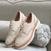 Paige Lace Up On Chunky Sole In Cream