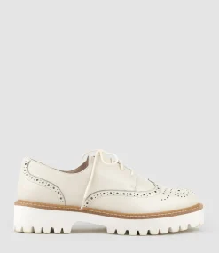 Paige Lace Up On Chunky Sole In Cream