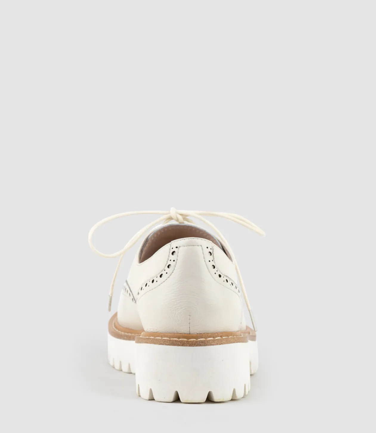 Paige Lace Up On Chunky Sole In Cream