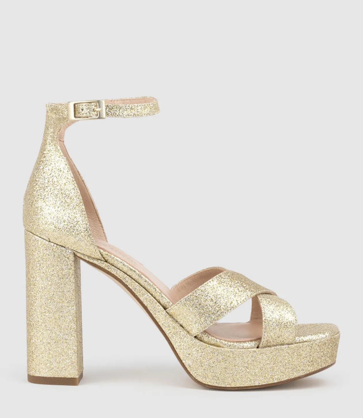 Raine100 Crossover Platform Sandal In Gold