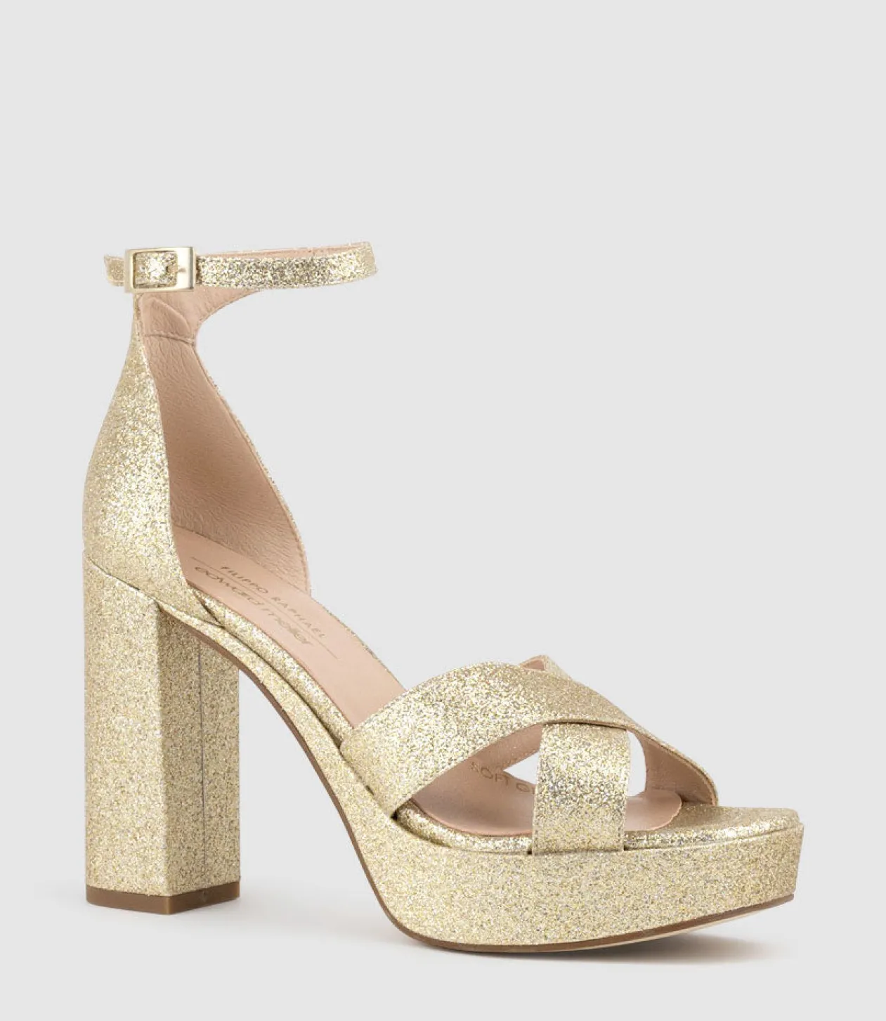 Raine100 Crossover Platform Sandal In Gold