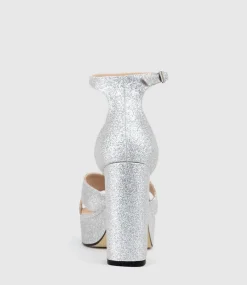 Raine100 Crossover Platform Sandal In Silver