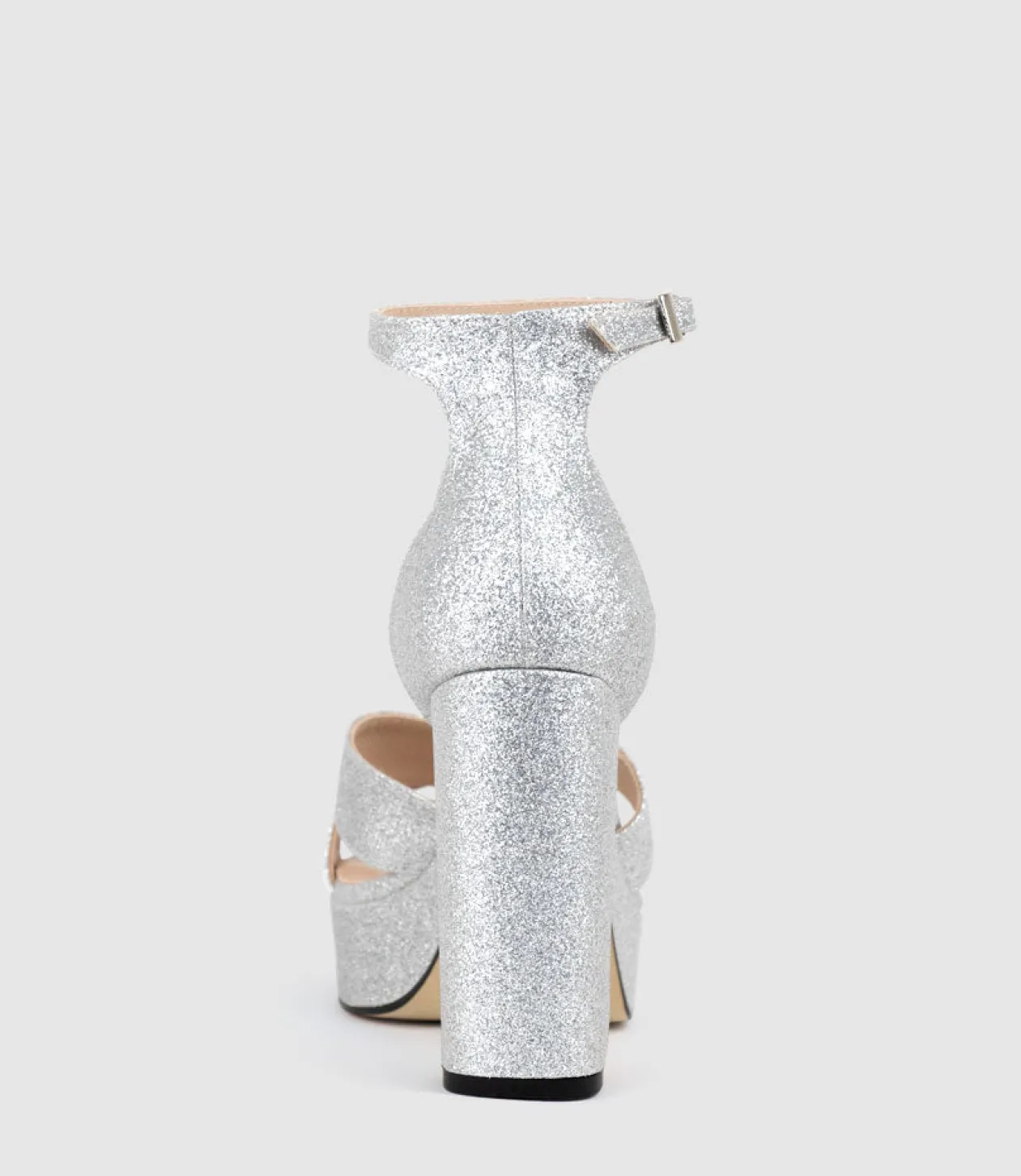 Raine100 Crossover Platform Sandal In Silver