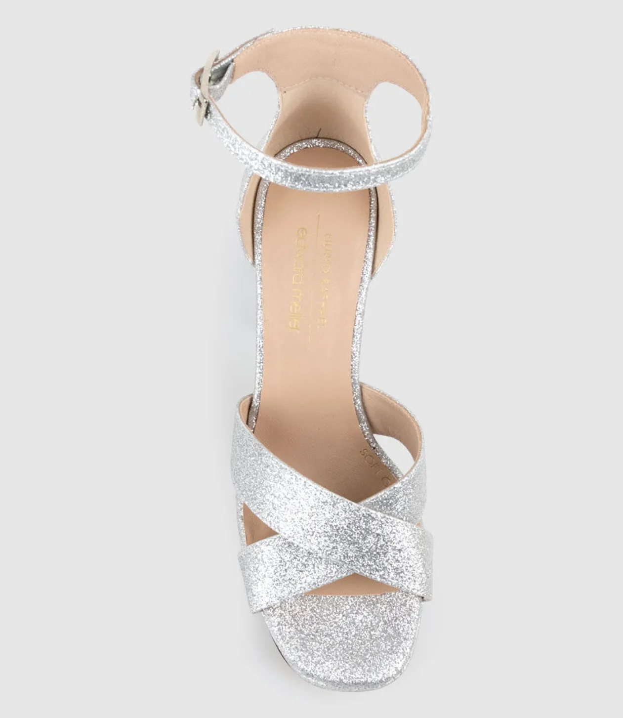 Raine100 Crossover Platform Sandal In Silver