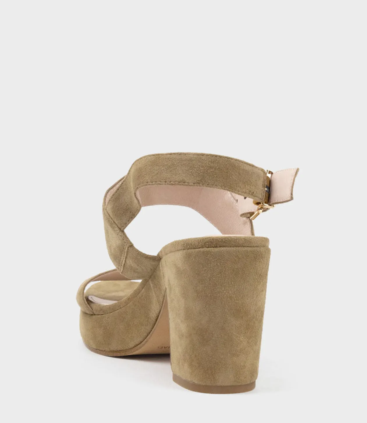 Ramy80 Two Strap Sandal On Self Covered Unit In Camel Suede