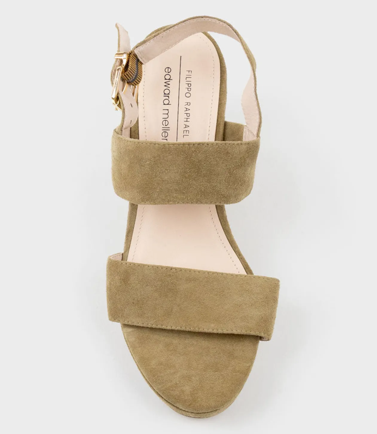 Ramy80 Two Strap Sandal On Self Covered Unit In Camel Suede