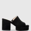 Rascal90 Exaggerated Platform Slide In Black Suede
