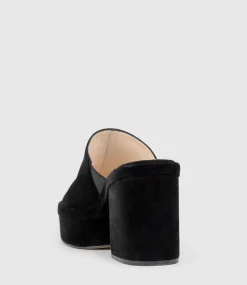 Rascal90 Exaggerated Platform Slide In Black Suede