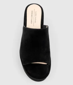Rascal90 Exaggerated Platform Slide In Black Suede