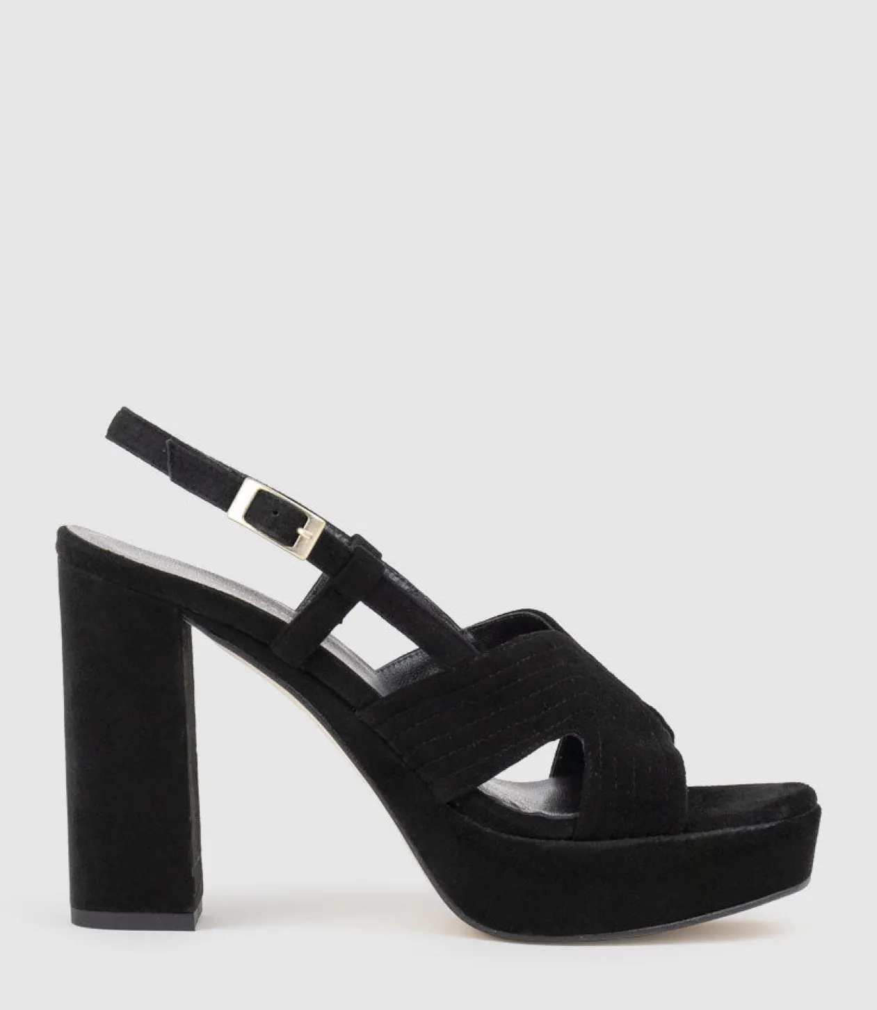 Rastine115 Open Toe Platform Sandal In Black Suede