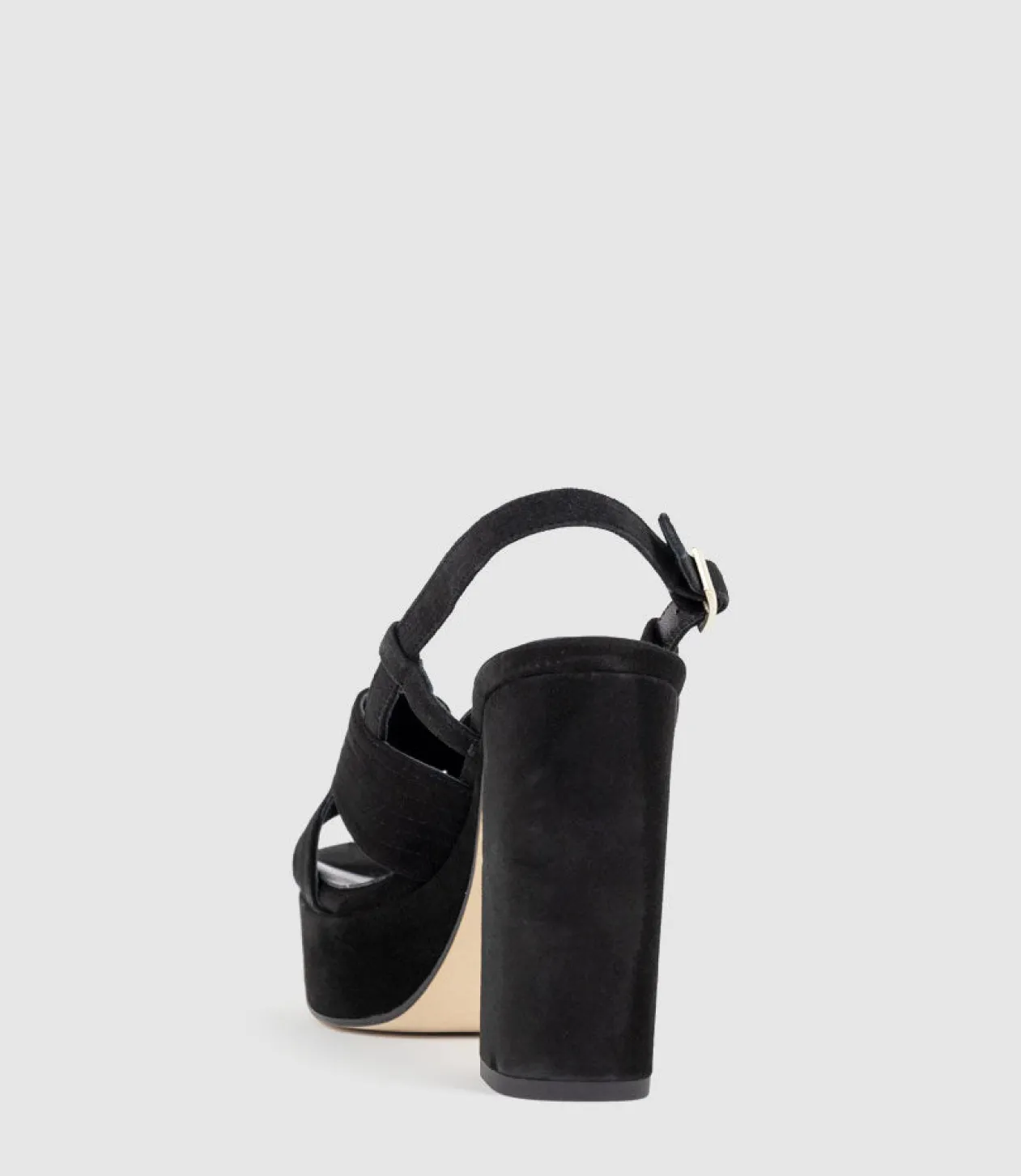 Rastine115 Open Toe Platform Sandal In Black Suede