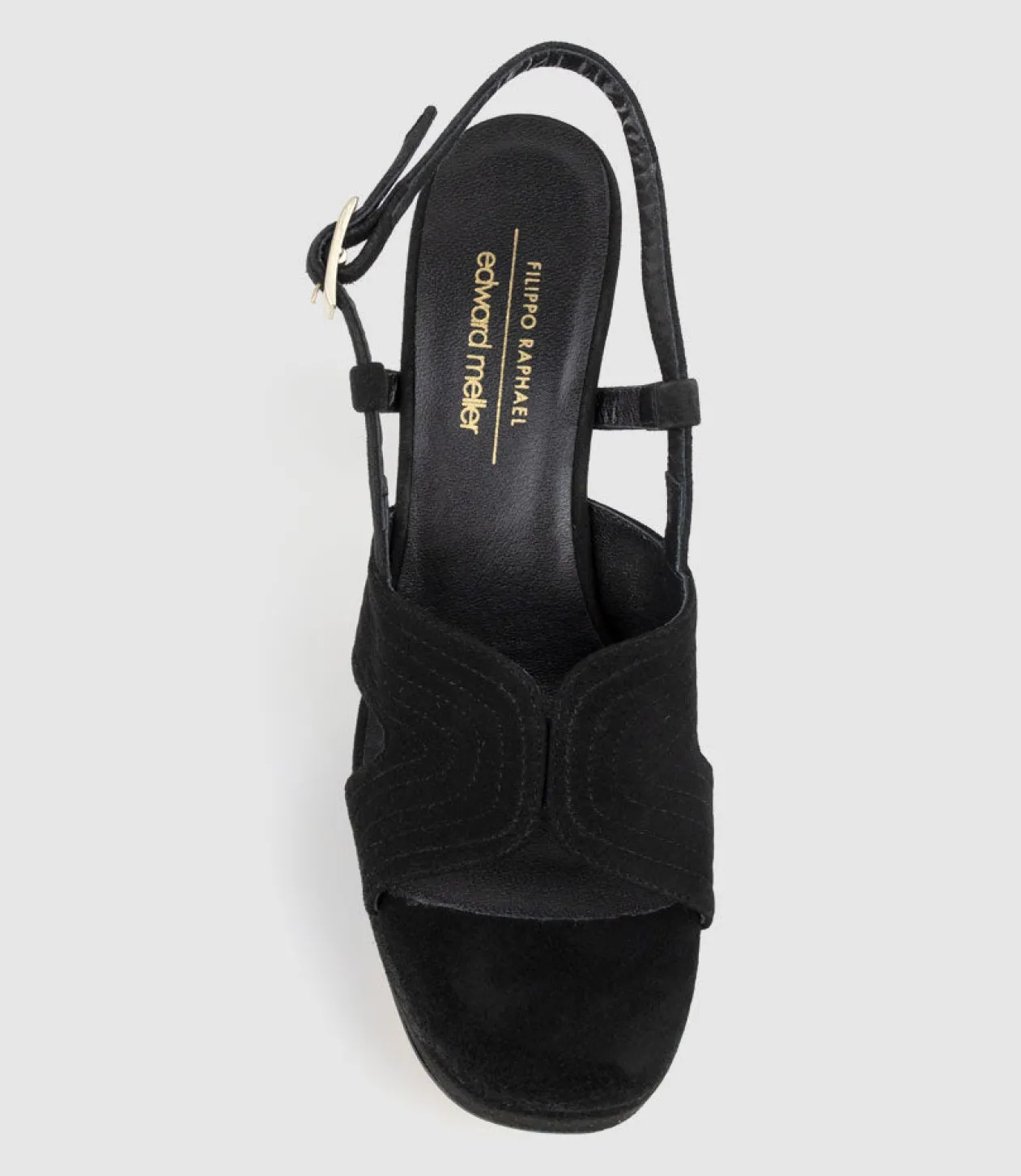 Rastine115 Open Toe Platform Sandal In Black Suede