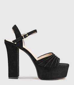 Regal125 Extra High Platform Sandal In Black Suede