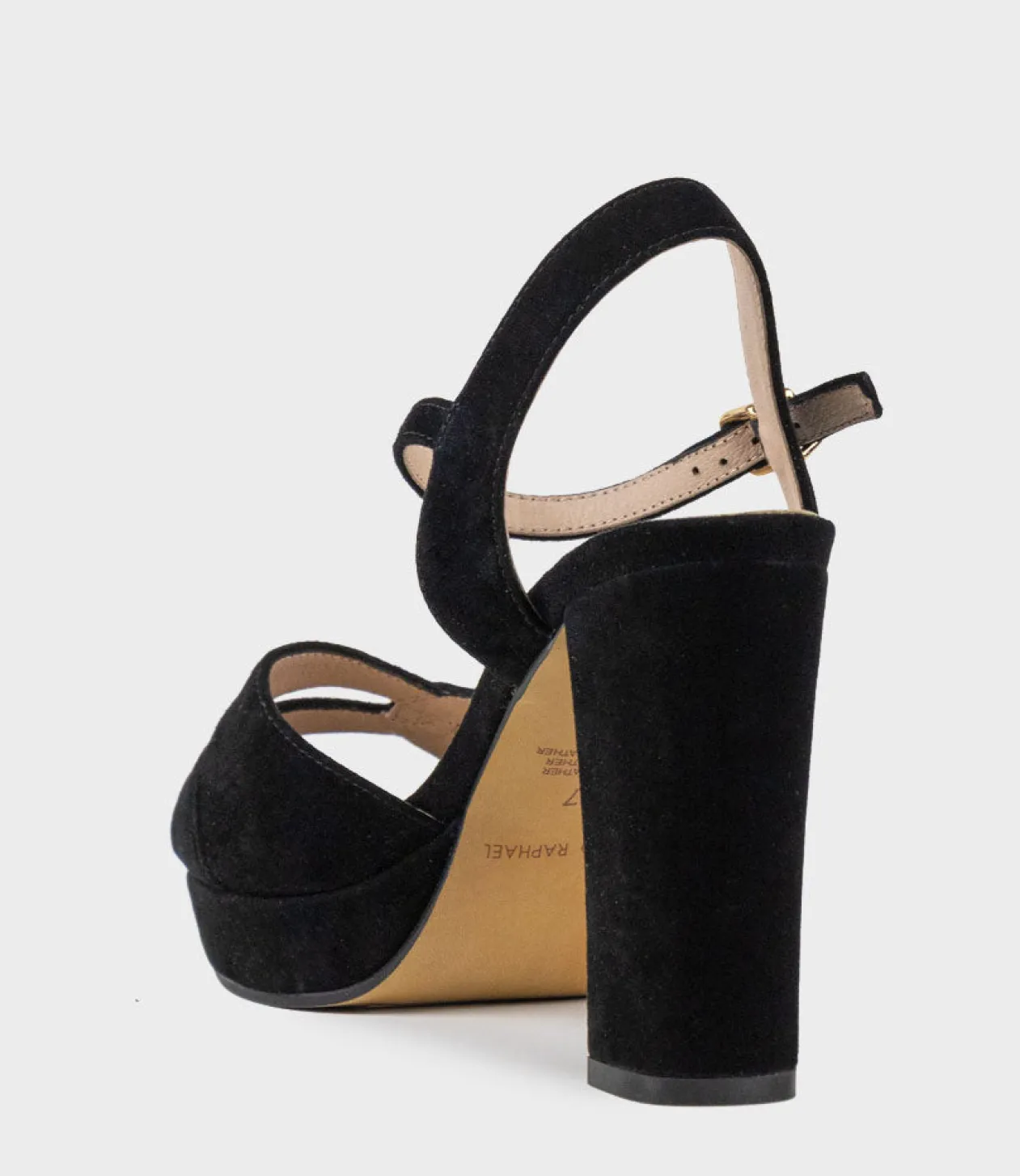 Regent100 Interlocked Detail Platform Sandal In Black Suede