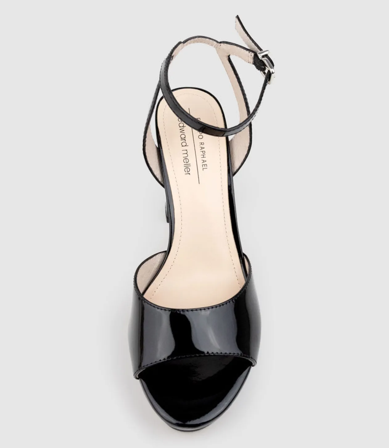Rena100 Open Toe Platform Sandal In Black Patent