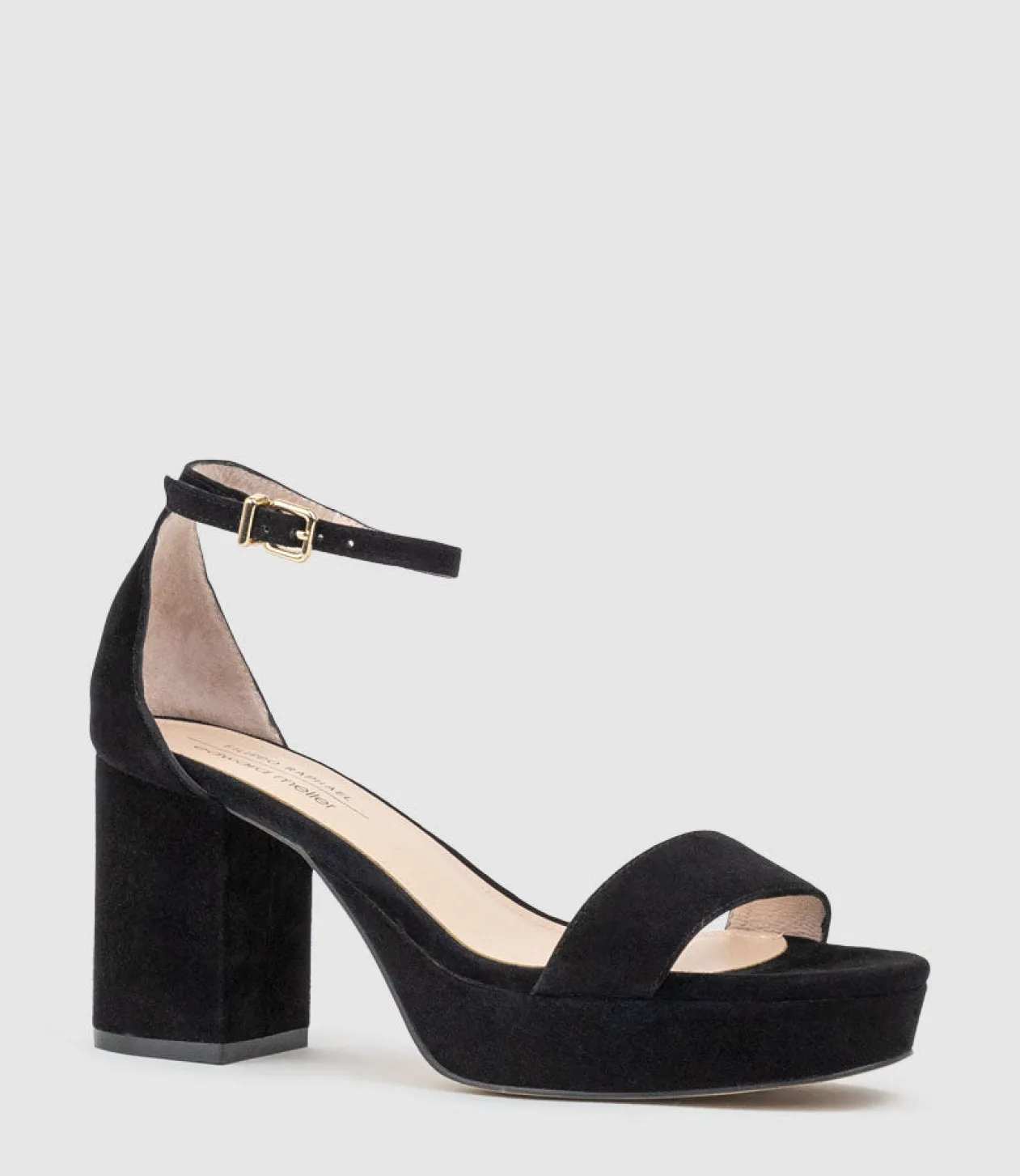 Resdin80 Single Strap Platform Sandal In Black Suede