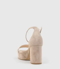 Resdin80 Single Strap Platform Sandal In Nude Suede