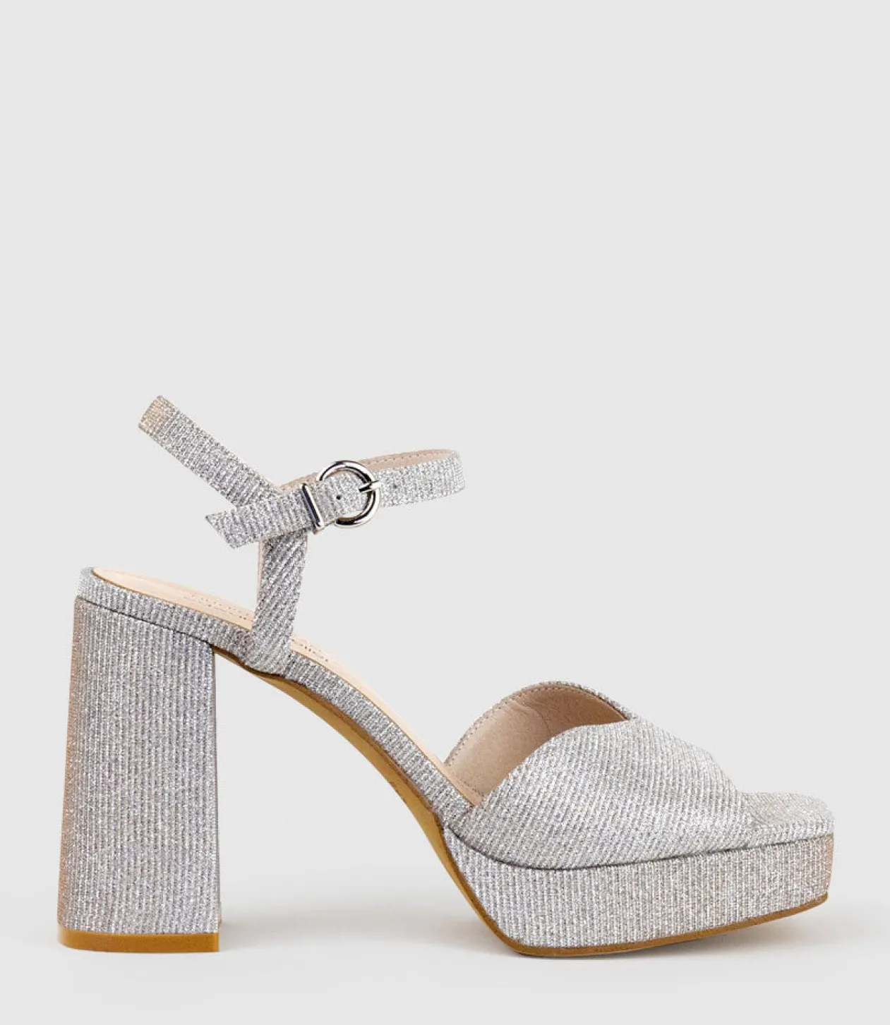 Rhiana95 V Throat Platform Sandal In Silver Ritz