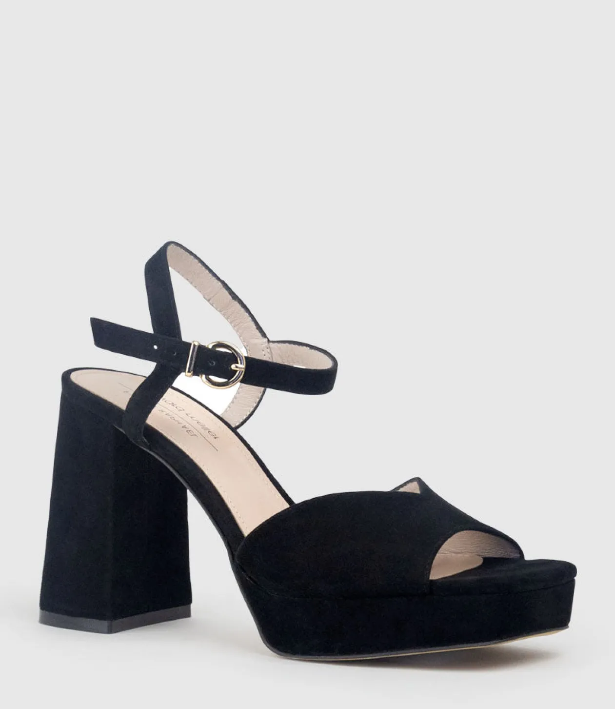 Rhiana95 V Throat Platform Sandal In Black Suede