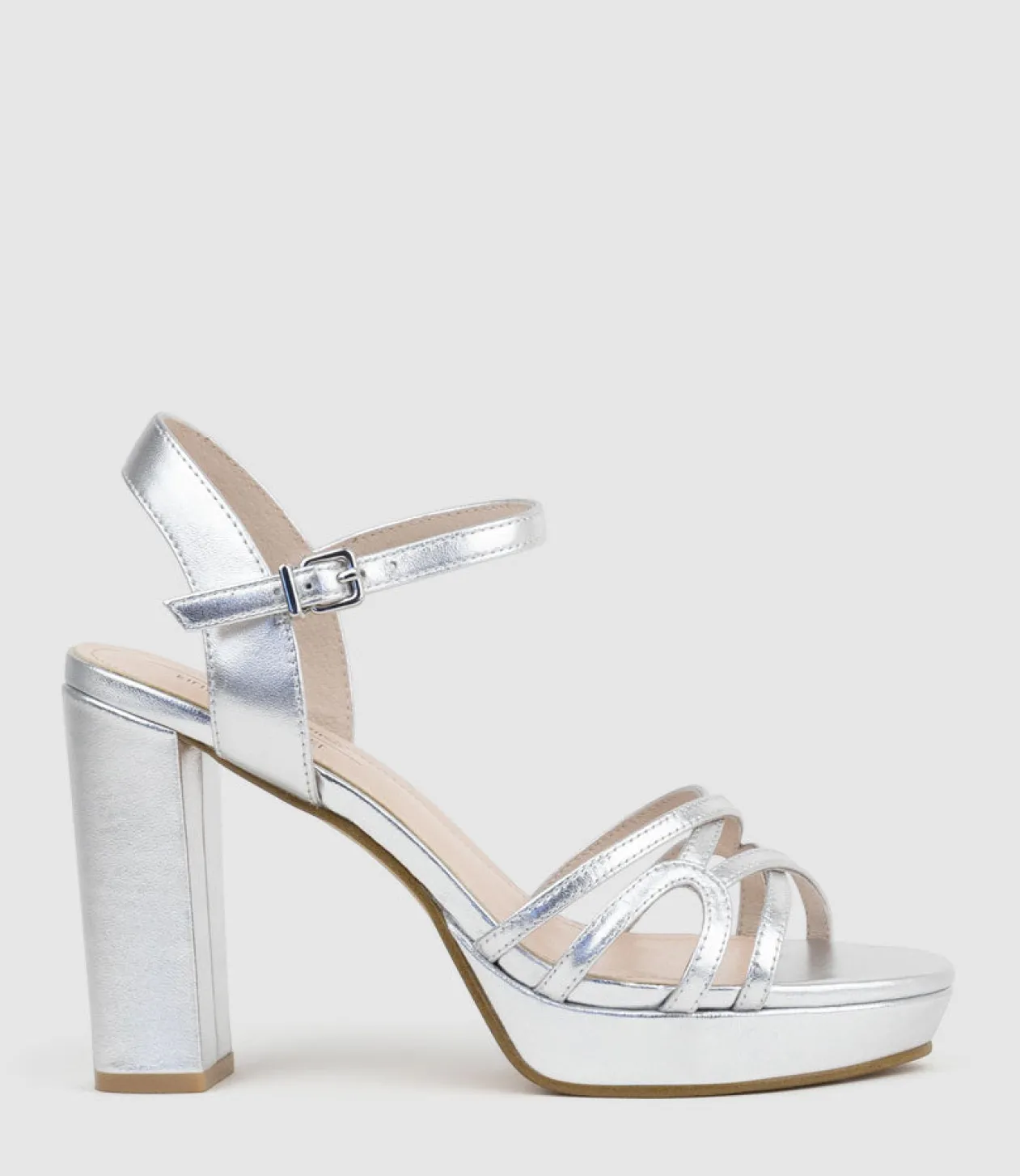 Ria100 Strappy Platform Sandal In Silver