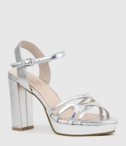 Ria100 Strappy Platform Sandal In Silver