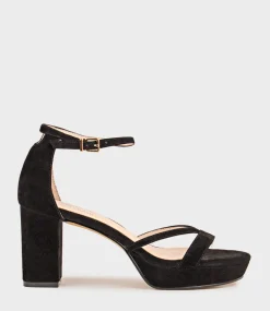 Rina80 Platform Sandal In Black Suede