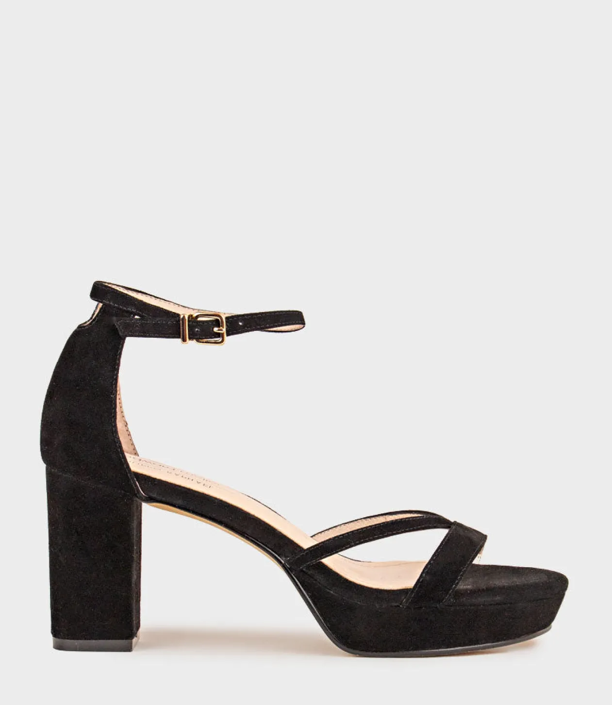 Rina80 Platform Sandal In Black Suede