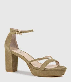 Rina80 Platform Sandal In Camel Suede