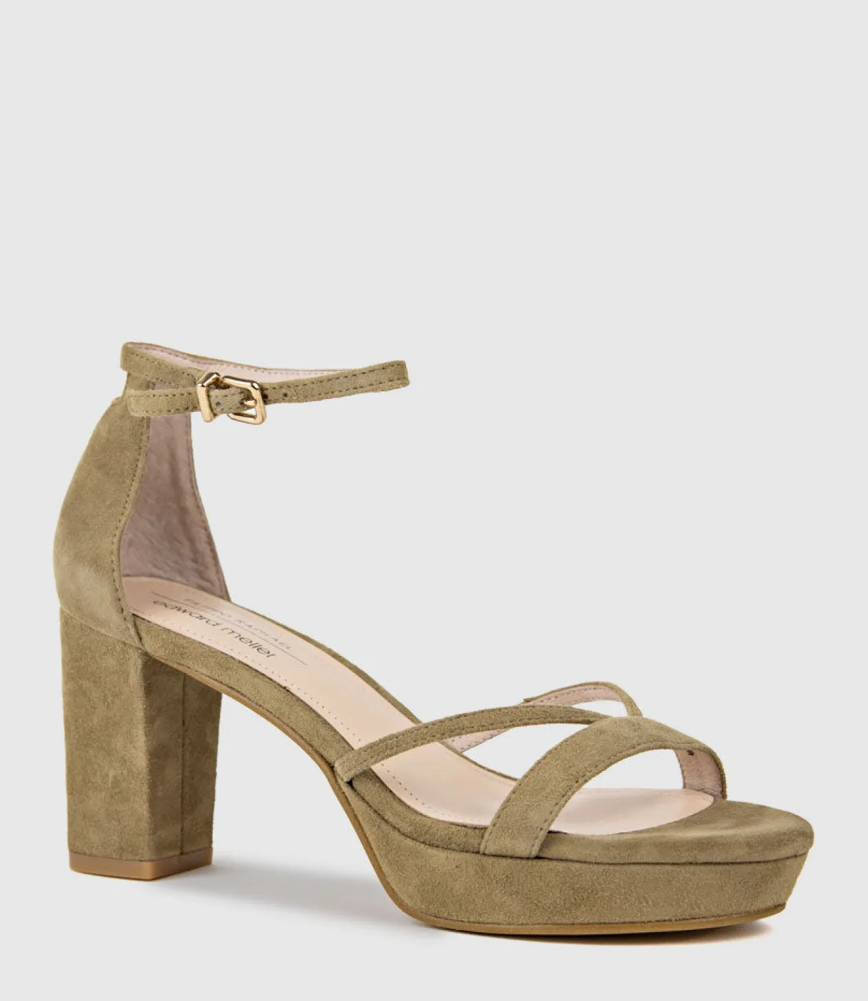 Rina80 Platform Sandal In Camel Suede