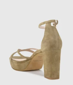 Rina80 Platform Sandal In Camel Suede