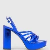 Rinwa100 Asymmetrical Platform Sandal In Blue