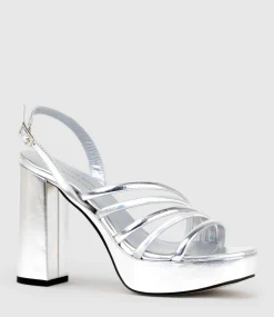 Rinwa100 Asymmetrical Platform Sandal In Silver