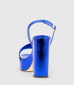 Rinwa100 Asymmetrical Platform Sandal In Blue