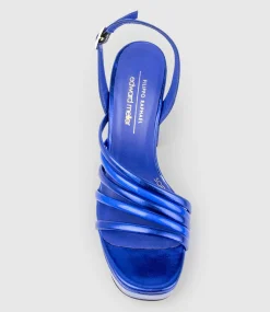 Rinwa100 Asymmetrical Platform Sandal In Blue