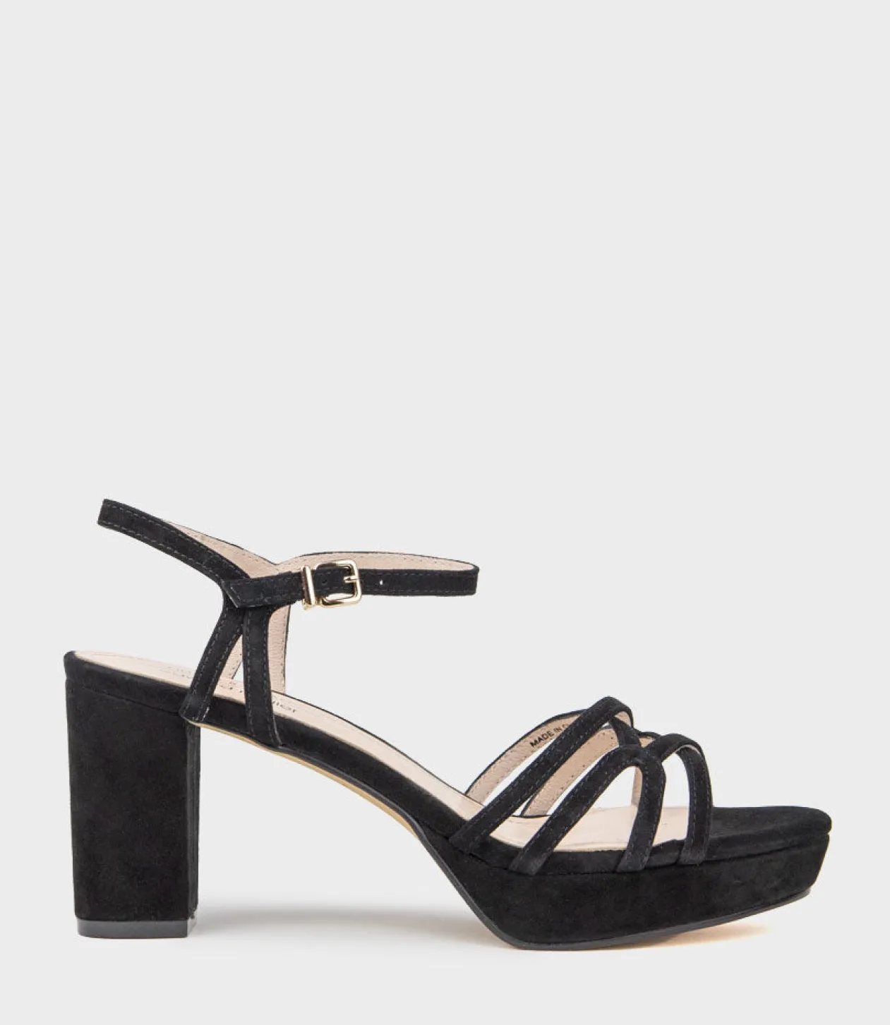 Riva80 Multistrap Platform Sandal In Black Suede