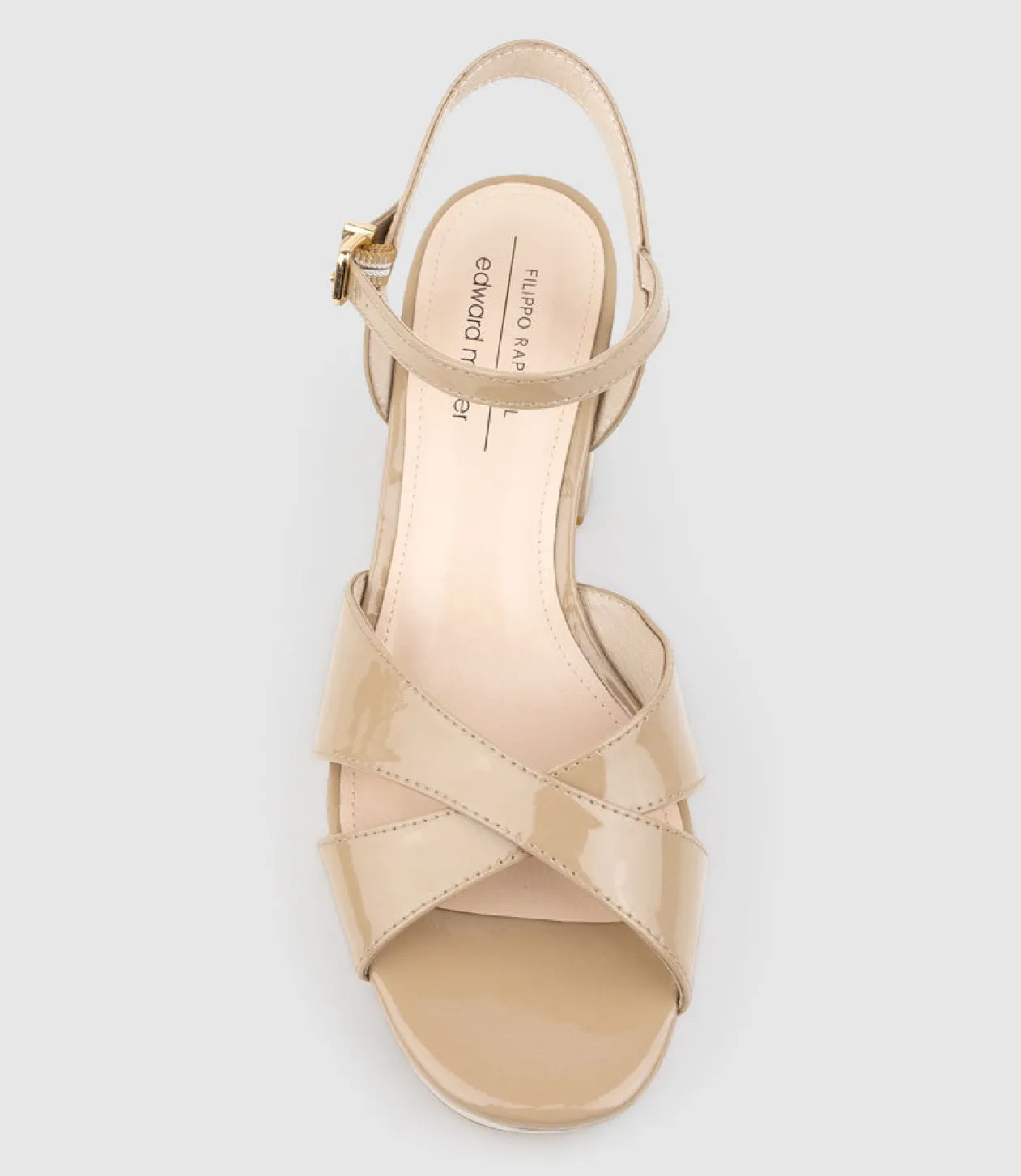 Roane80 Crossover Platform Sandal In Nude Patent