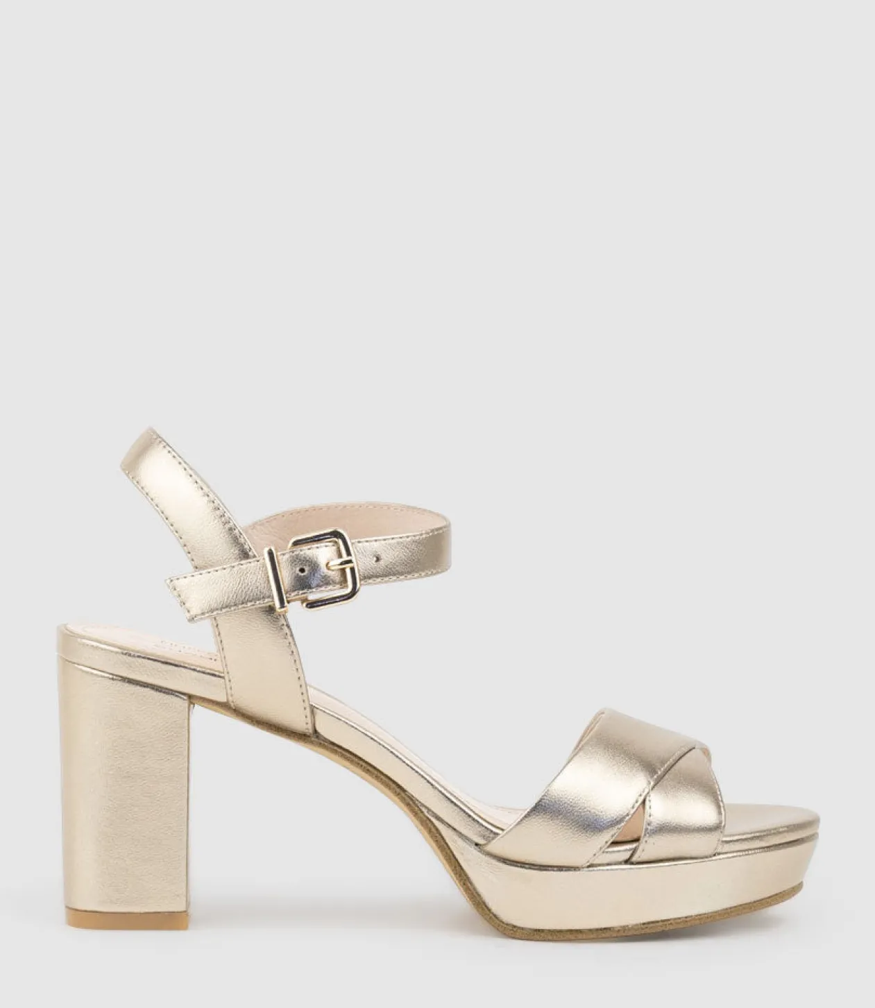 Rowan80 Asymmetrical Platform Sandal In Rosegold