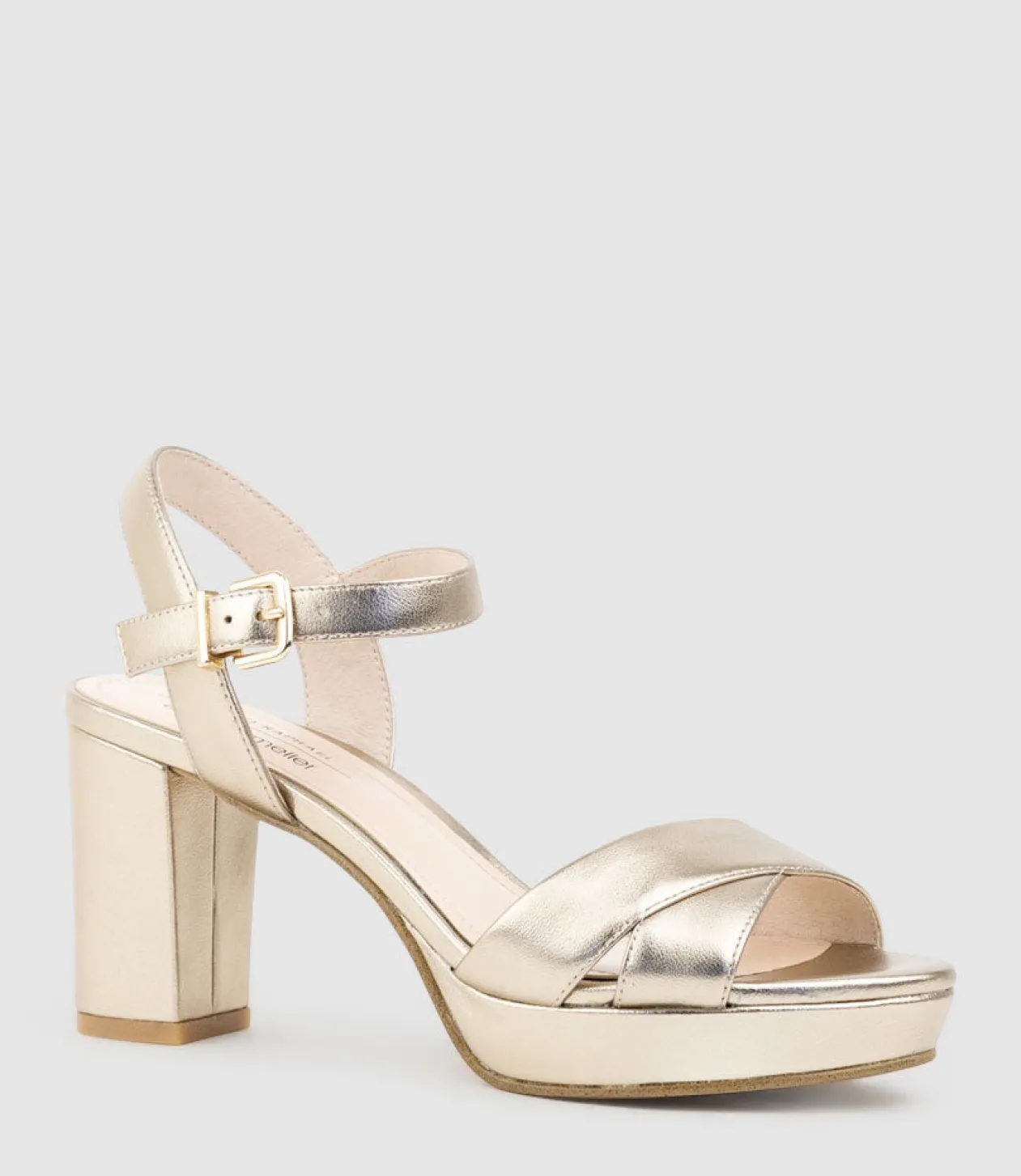 Rowan80 Asymmetrical Platform Sandal In Rosegold
