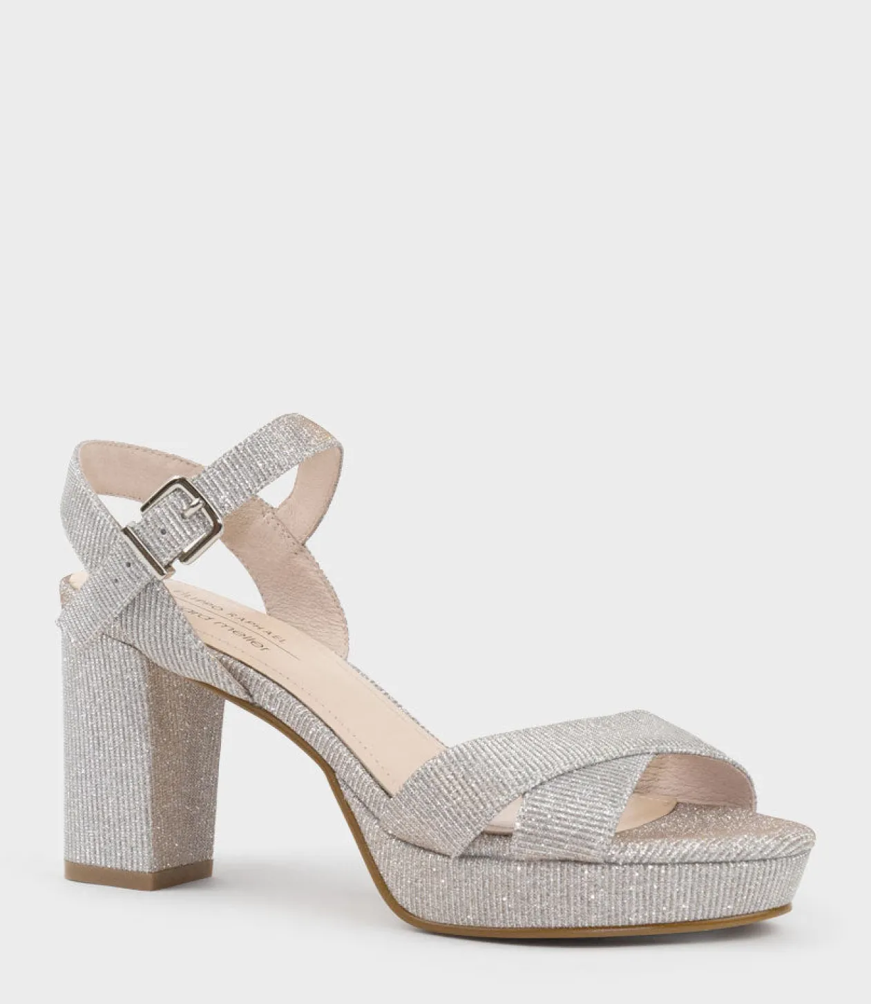 Rowan80 Asymmetrical Platform Sandal In Silver Ritz