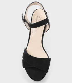 Rowan80 Asymmetrical Platform Sandal In Black Suede