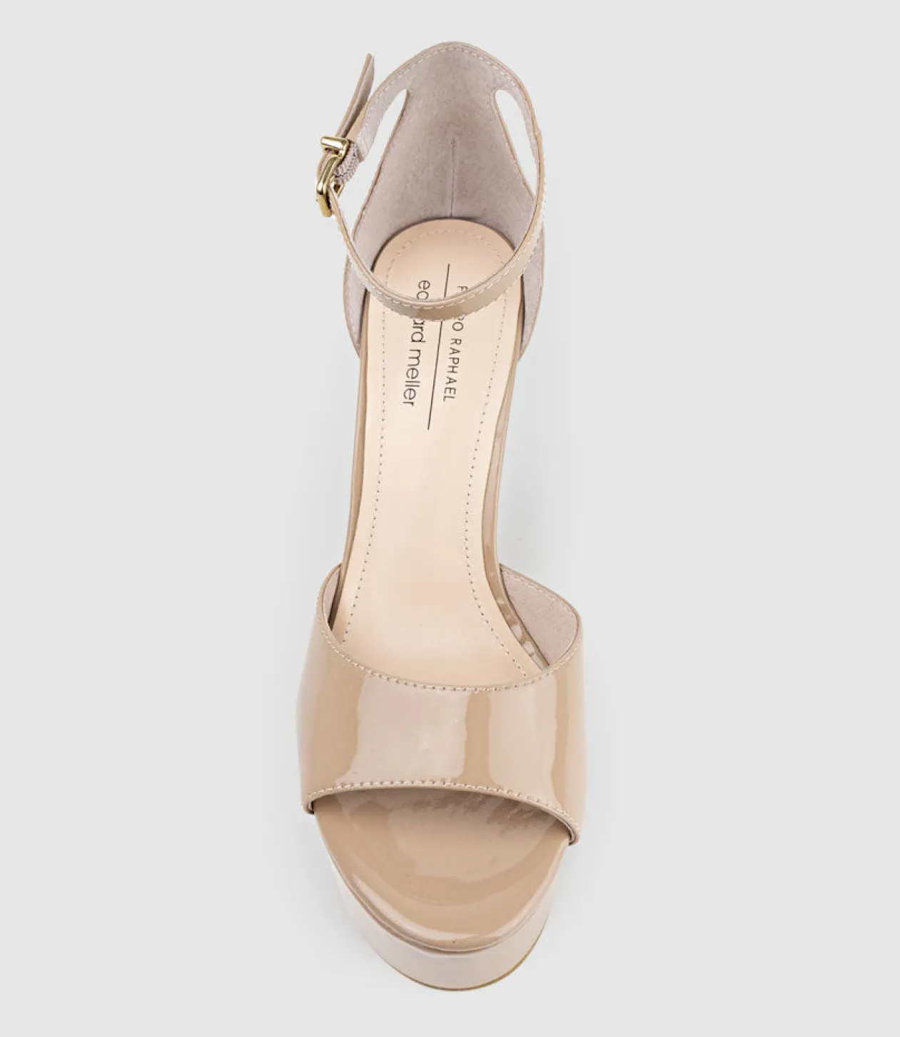Roxy125 Open Toe Platform Sandal In Nude Patent