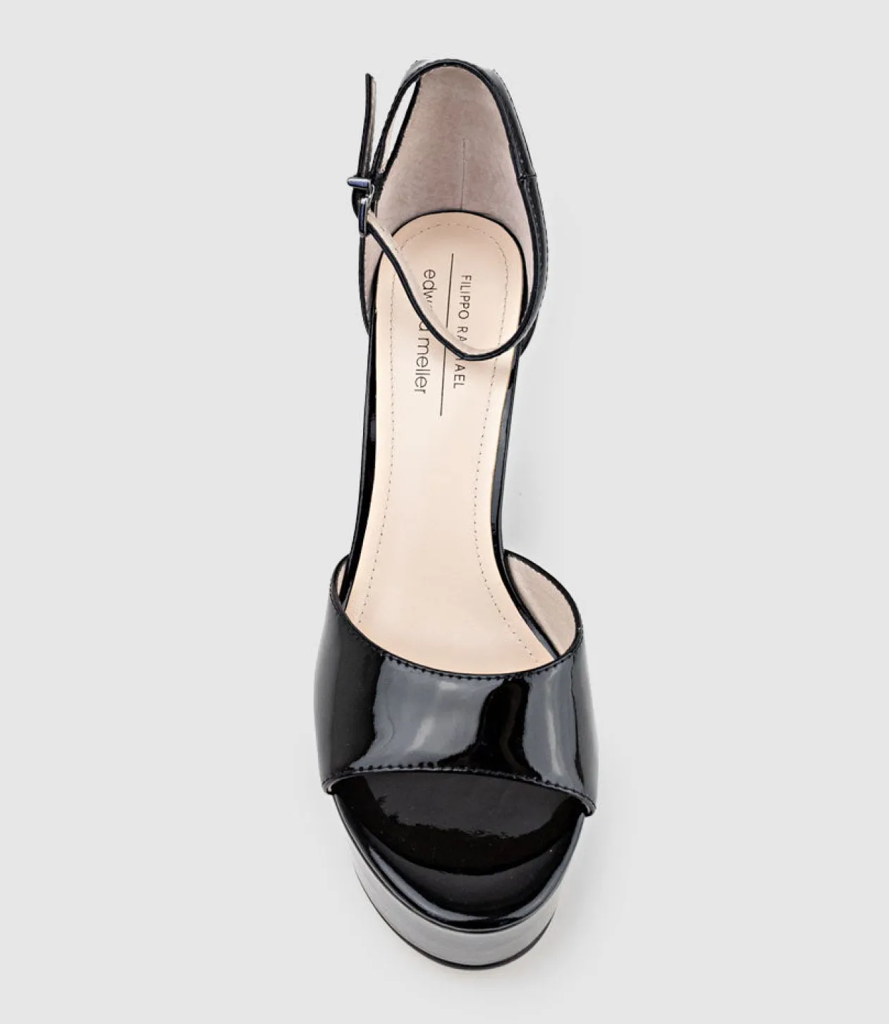 Roxy125 Open Toe Platform Sandal In Black Patent