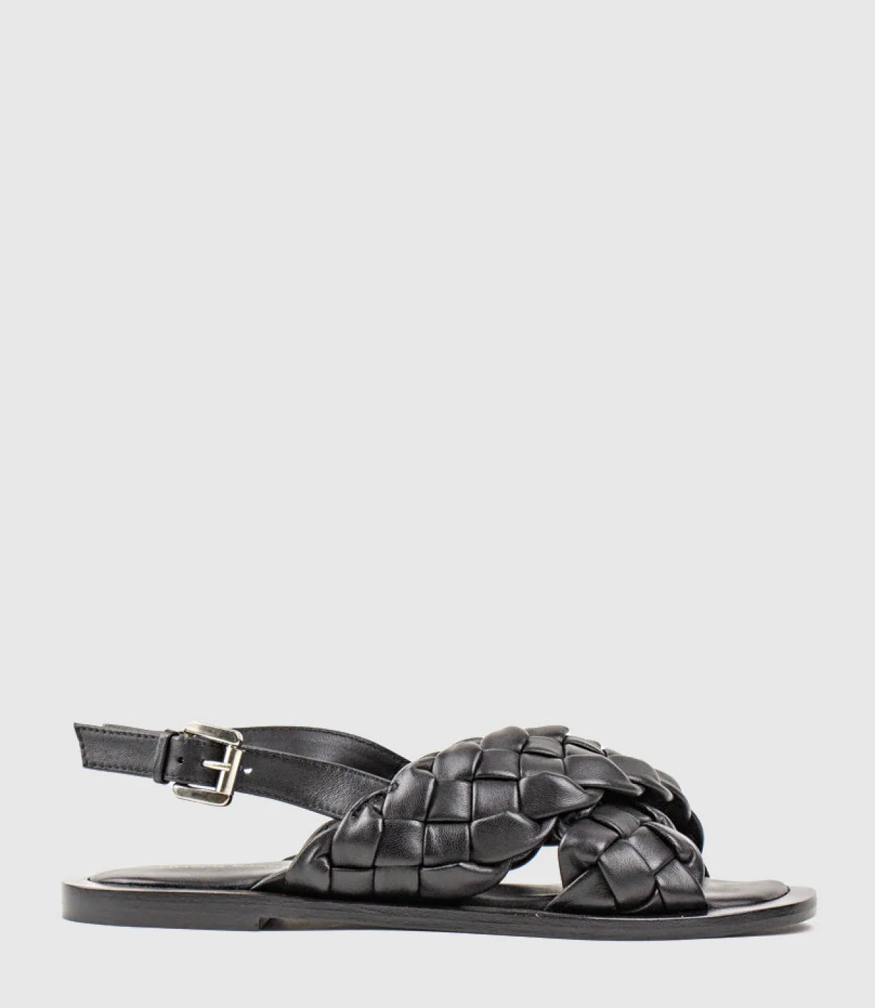 Sadira Woven Crossover Sandal In Black