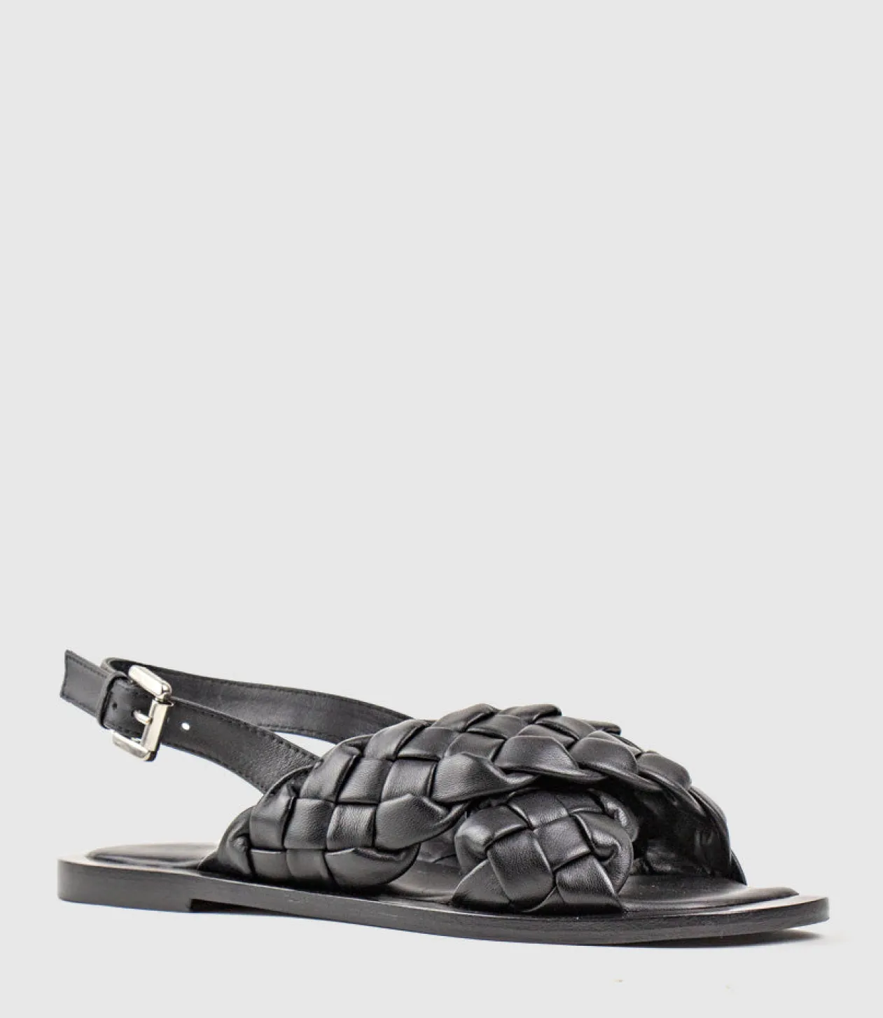 Sadira Woven Crossover Sandal In Black