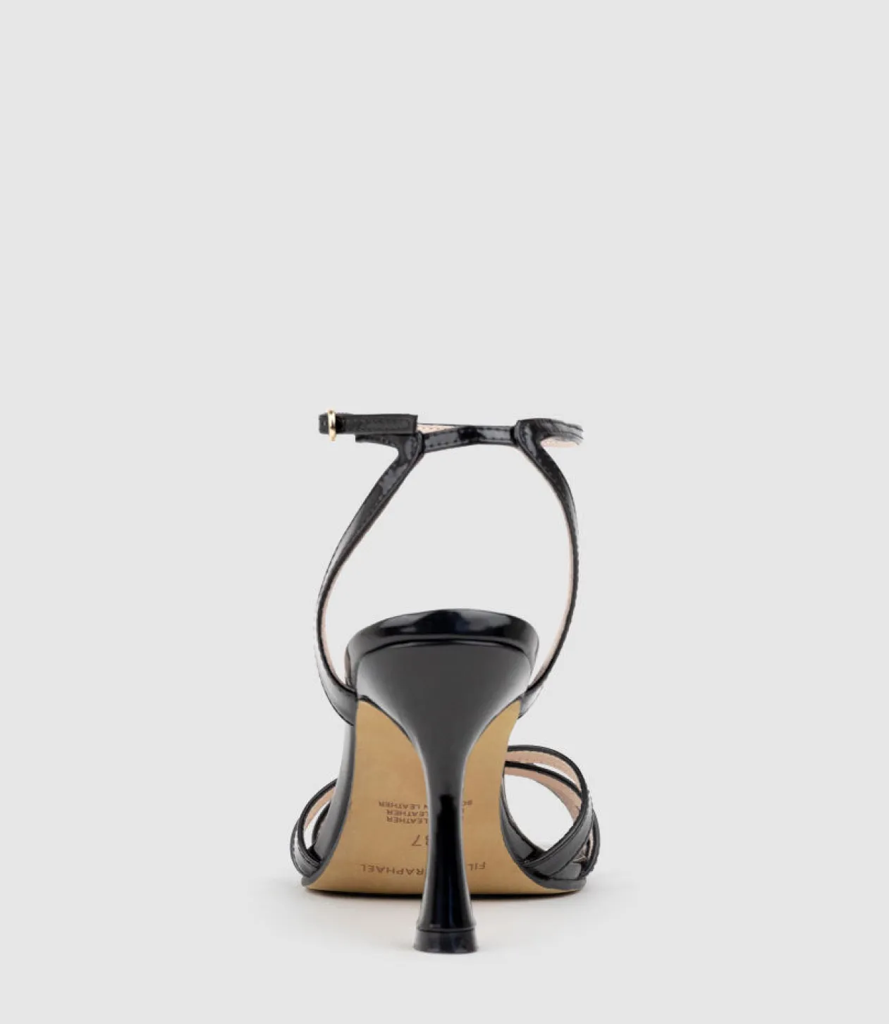 Saige85 Strappy Sandal In Black High Shine