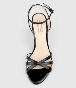 Saige85 Strappy Sandal In Black High Shine