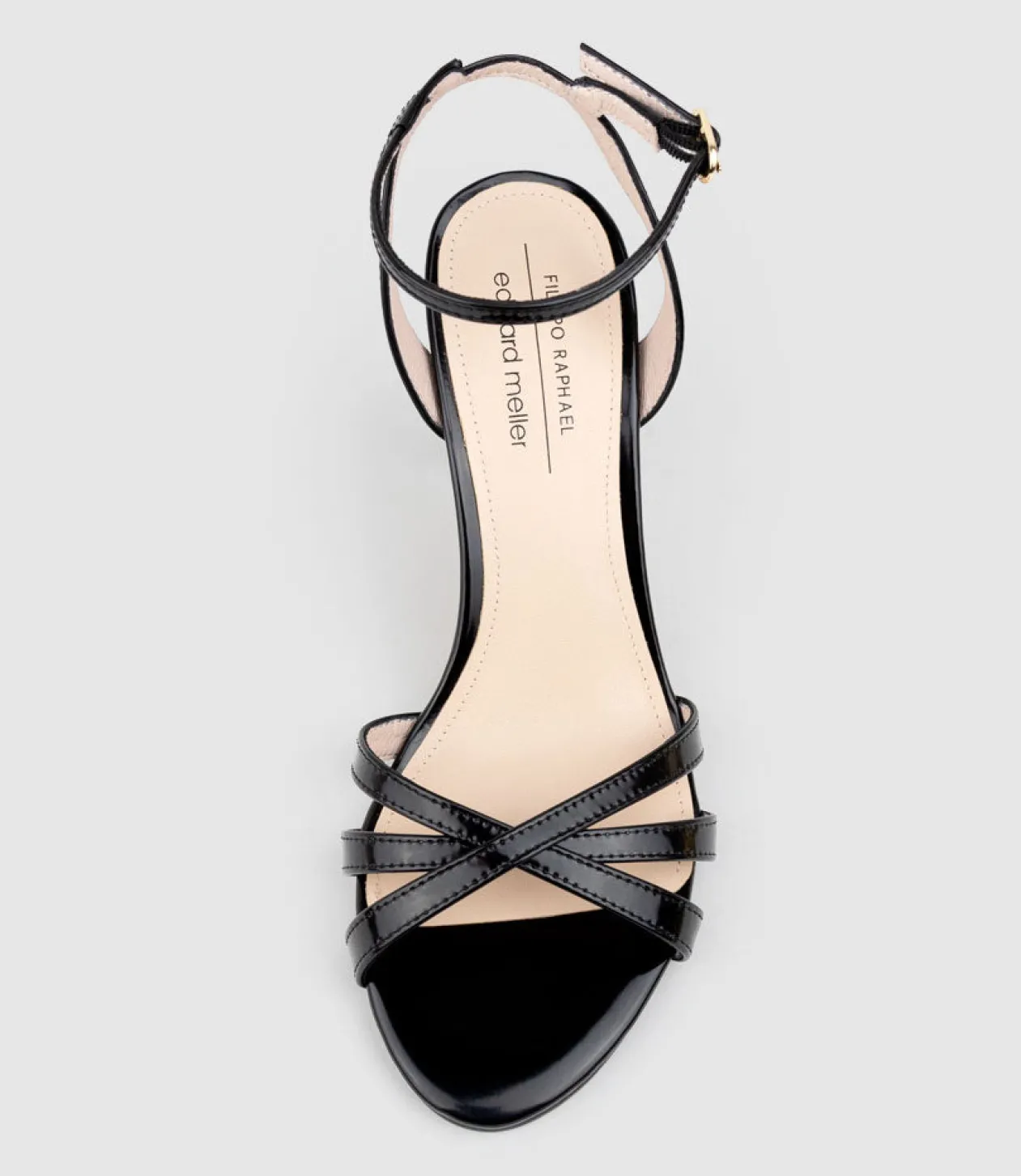 Saige85 Strappy Sandal In Black High Shine