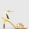Saige85 Strappy Sandal In Gold Mirror
